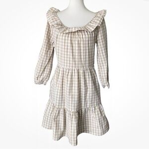 J. Crew Seersucker Ruffle Cotton Mini Dress Size 8